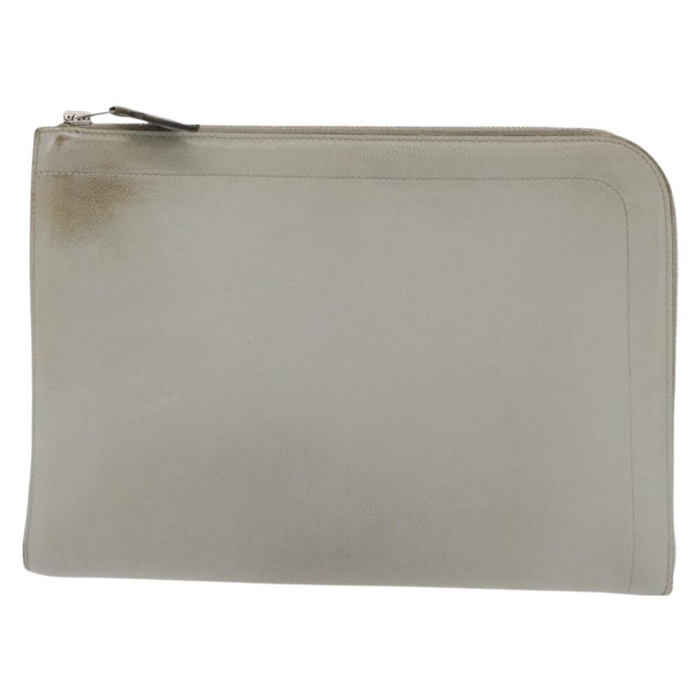 Hermes Zip Tablet Clutch Bag Epsom Gray